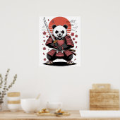 Samurai-Panda-Bär-Poster Poster (Küche)