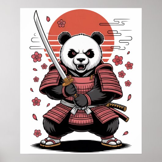 Samurai-Panda-Bär-Poster Poster (Vorne)