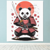 Samurai-Panda-Bärengestaltete Leinwanddruck (Insitu (Holzboden))
