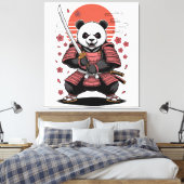 Samurai-Panda-Bärengestaltete Leinwanddruck (Insitu (Schlafzimmer))