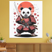 Samurai Panda  Bear Stretched Canvas Print Leinwanddruck (Insitu (Wohnzimmer))