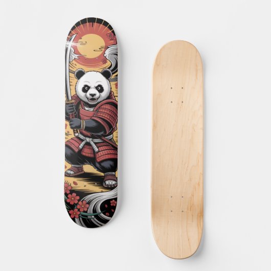 Samurai Panda Bear warrior Skateboard (Vorderseite)