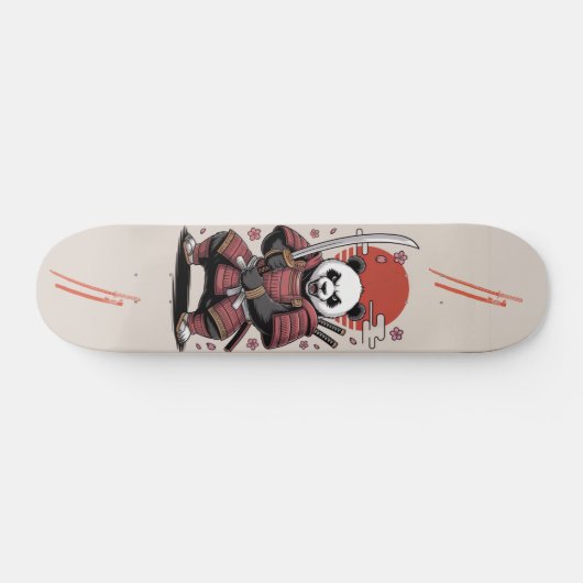 Samurai Panda Bear warrior Skateboard (Horizontal)