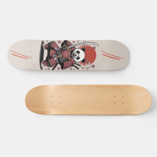 Samurai Panda Bear warrior Skateboard (Horizontal)