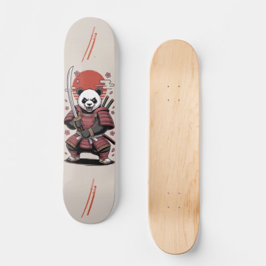 Samurai Panda Bear warrior Skateboard (Vorderseite)