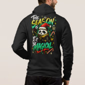 Samurai Panda Christmas Magic Edgy Winter Holiday Hoodie (Rückseite)