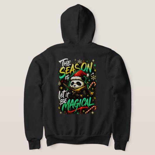 Samurai Panda Christmas Magic Edgy Winter Holiday Hoodie (AblageHinten)
