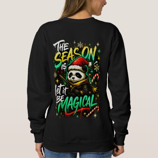 Samurai Panda Girls' Magical christmas Street styl Sweatshirt (Rückseite)