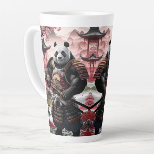 Samurai Panda in der traditionellen chinesischen L Milchtasse (Linke Ecke)