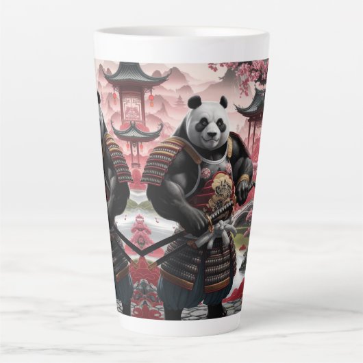 Samurai Panda in der traditionellen chinesischen L Milchtasse (Vorderseite)