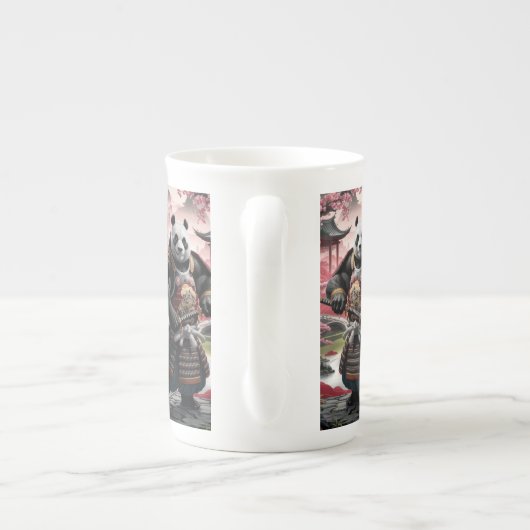 Samurai Panda in der traditionellen chinesischen L Porzellantasse (Rückseite)