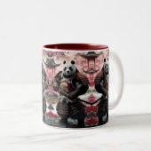 Samurai Panda in der traditionellen chinesischen L Zweifarbige Tasse (VorderseiteRechts)