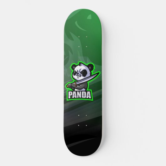 Samurai Panda Mascot Esport Skateboard (Vorderseite)