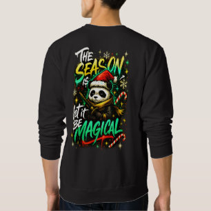 Samurai-Panda-Weihnachtszauber Herren Edgy Winter Sweatshirt