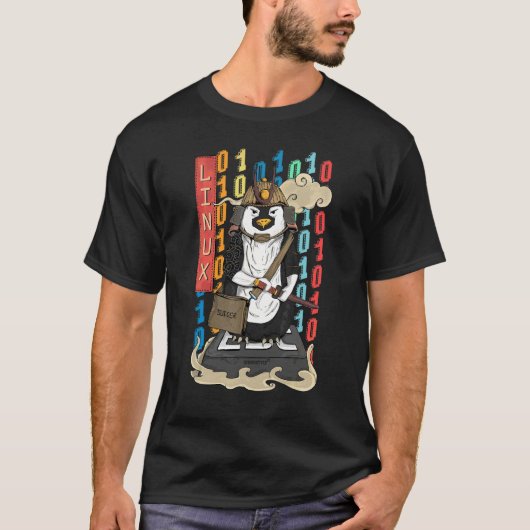 Samurai Pinguin Ein Linux Pinguin T-Shirt (Vorderseite)