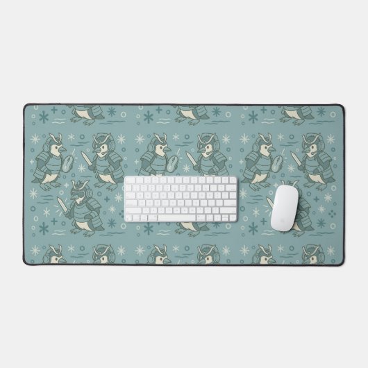 Samurai Pinguin mit Gaming-Maus Schreibtischunterlage (Tastatur & Maus)