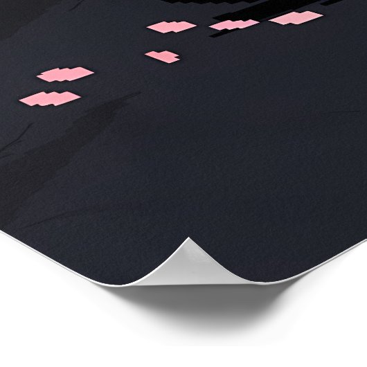 Samurai Pixel and Banana Artwork Poster (Ecke)