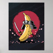 Samurai Pixel and Banana Artwork Poster (Vorne)