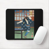 Samurai Play Table Tennis Ping Pong Ukiyoe Mousepad (Mit Mouse)