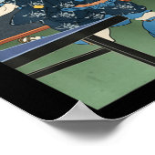 Samurai Play Table Tennis Ping Pong Ukiyoe Poster (Ecke)