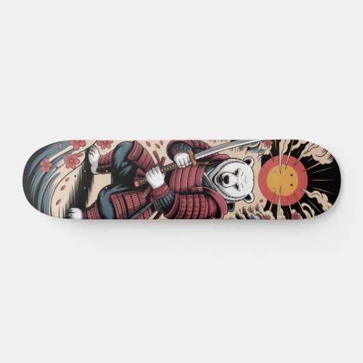 Samurai Polar Bear warrior Skateboard (Horizontal)