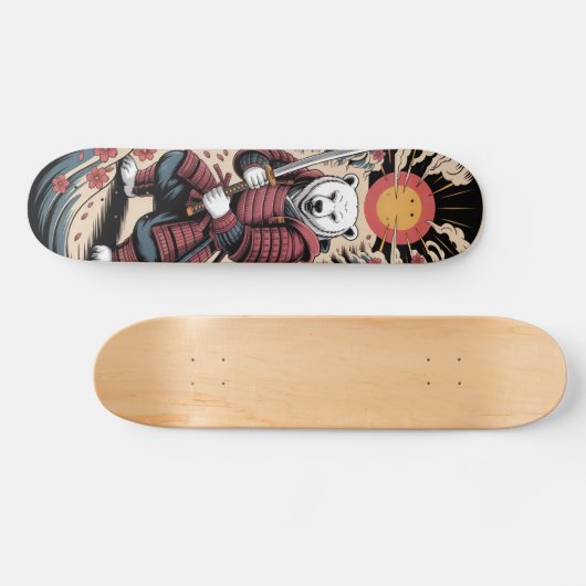 Samurai Polar Bear warrior Skateboard (Horizontal)