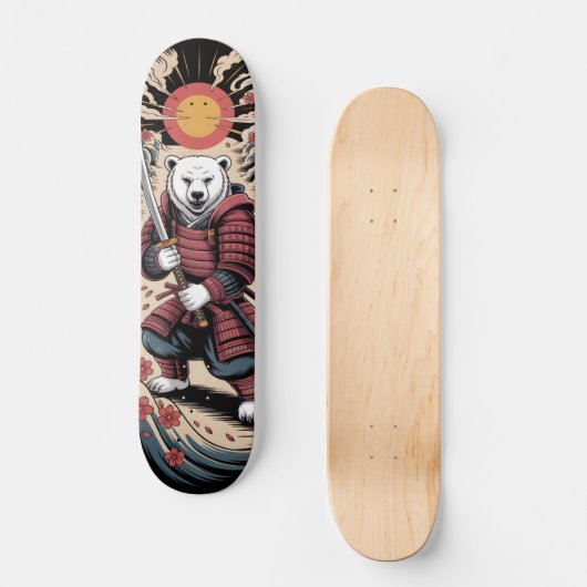Samurai Polar Bear warrior Skateboard (Vorderseite)