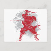 Samurai-Pose Postkarte (Vorderseite)