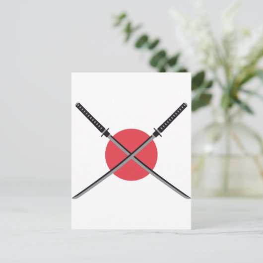 Samurai Postkarte (Stehend Vorderseite)