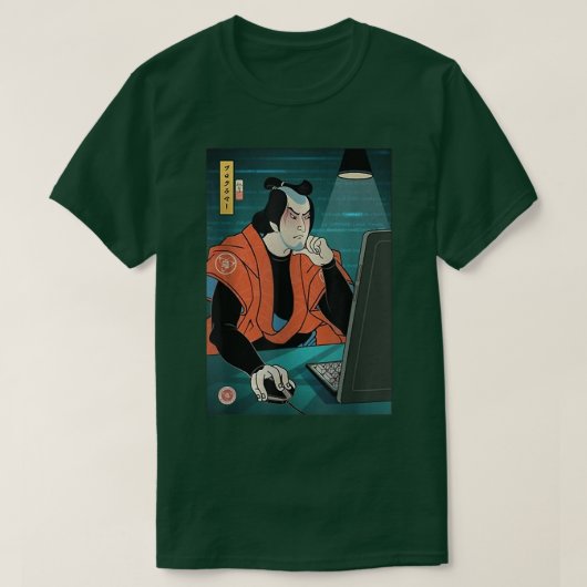 Samurai Programmer 4 Code Developer Ukiyoe T-Shirt (Design vorne)