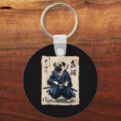 Samurai Pug Japanese Anime Dog Pug Lover Funny For Schlüsselanhänger (Vorderseite)