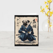 Samurai Pug Japanisches Anime-Hund Pug Liebhaber L Karte (Gelbe Blume)