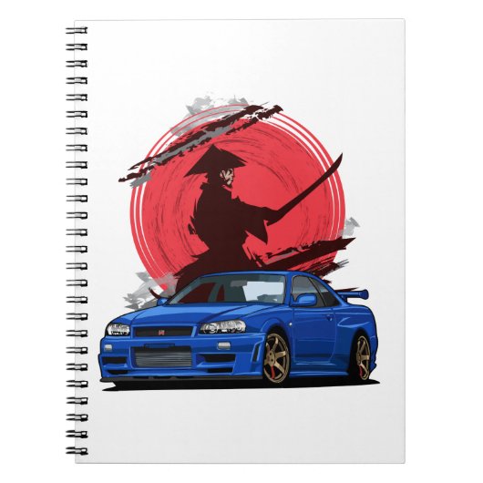 Samurai R34 japanisches Auto Notizblock (Vorderseite)