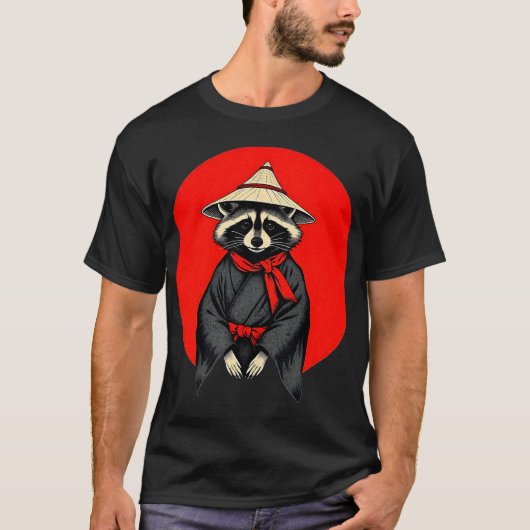 Samurai Raccoon, Japanese Raccoon Kimono T-Shirt (Vorderseite)