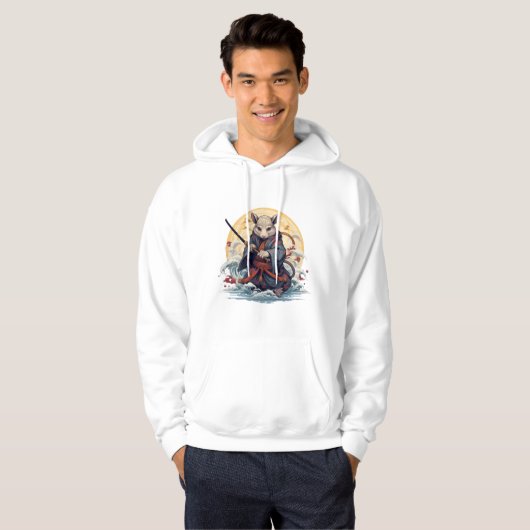 Samurai rat  Adult Pullover Hoodie (Vorne ganz)