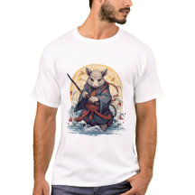 Samurai-Ratte Basic weißes T-Shirt