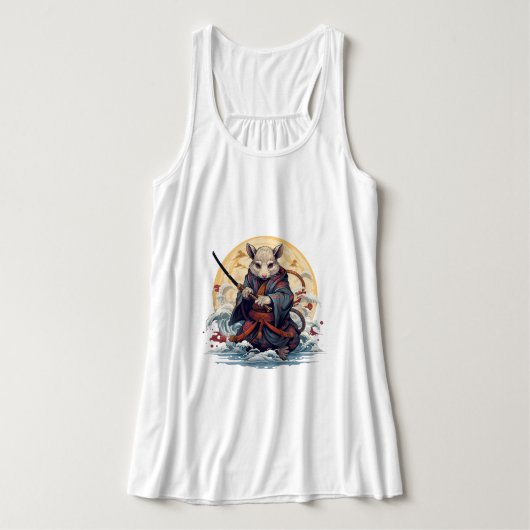 Samurai-Ratte Damen-Tank-Tops Tank Top (Design Vorderseite)