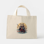 Samurai-Ratte Damen-Taschen Mini Stoffbeutel (Rückseite)