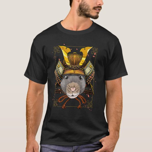 Samurai-Ratten-Maus Japanischer Krieger Bushido Ja T-Shirt (Vorderseite)