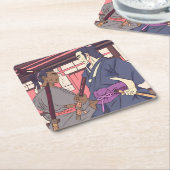 Samurai Rechteckiger Pappuntersetzer (angewinkelt)