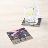 Samurai Rechteckiger Pappuntersetzer (Vor Ort)