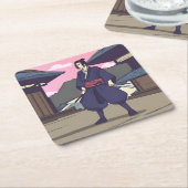 Samurai Rechteckiger Pappuntersetzer (angewinkelt)