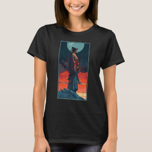 Samurai Retro Japanischer Krieger Druck Kunst Japa T-Shirt