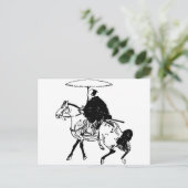 Samurai Riding a Horse with Umbrella Postkarte (Stehend Vorderseite)