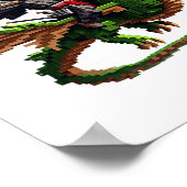 Samurai Riding Dragon Character Gaming Design Bloc Poster (Ecke)