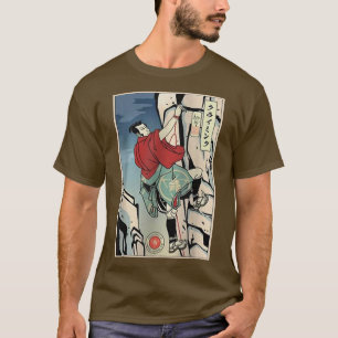 Samurai Rock Klettern Etreme Sport Ukiyoe Wandern T-Shirt