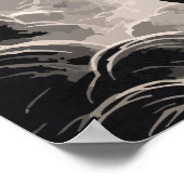 Samurai Ronin in Red Moon - Japanese Anime Art Poster (Ecke)