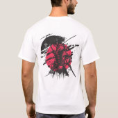 Samurai Rouge & Noir – Künstlerisches Japanisches  T-Shirt (Rückseite)
