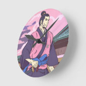 Samurai Runde Wanduhr (Winkel)