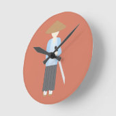 Samurai Runde Wanduhr (Winkel)
